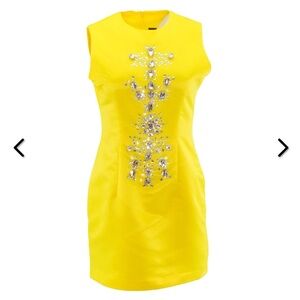 NWT Yellow Rhinestoned Dress